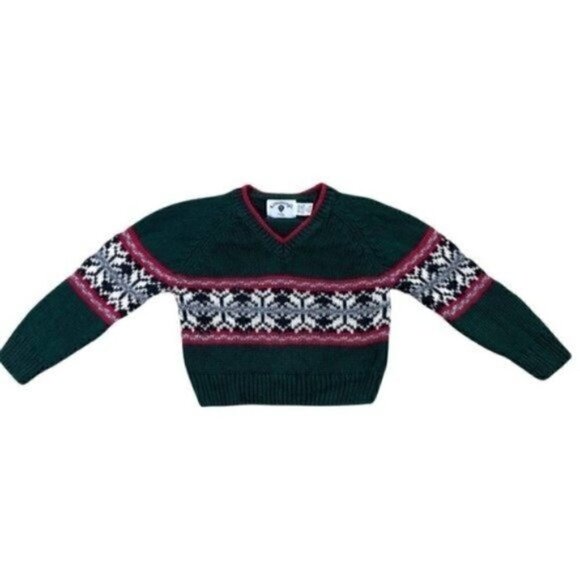 Kitestrings Knit fair Isle Long Sleeve Pullover Sweater Size 2T V-neck - Picture 5 of 8